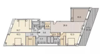 Продажа квартиры площадью 145.3 м² 3 этаж в Savvin River Residence по адресу Хамовники, Саввинская наб. 13