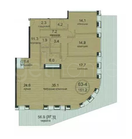 Продажа квартиры площадью 161.2 м² 2 этаж в Savvin River Residence по адресу Хамовники, Саввинская наб. 13