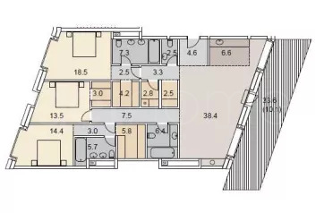 Продажа квартиры площадью 162.6 м² 8 этаж в Savvin River Residence по адресу Хамовники, Саввинская наб. 13